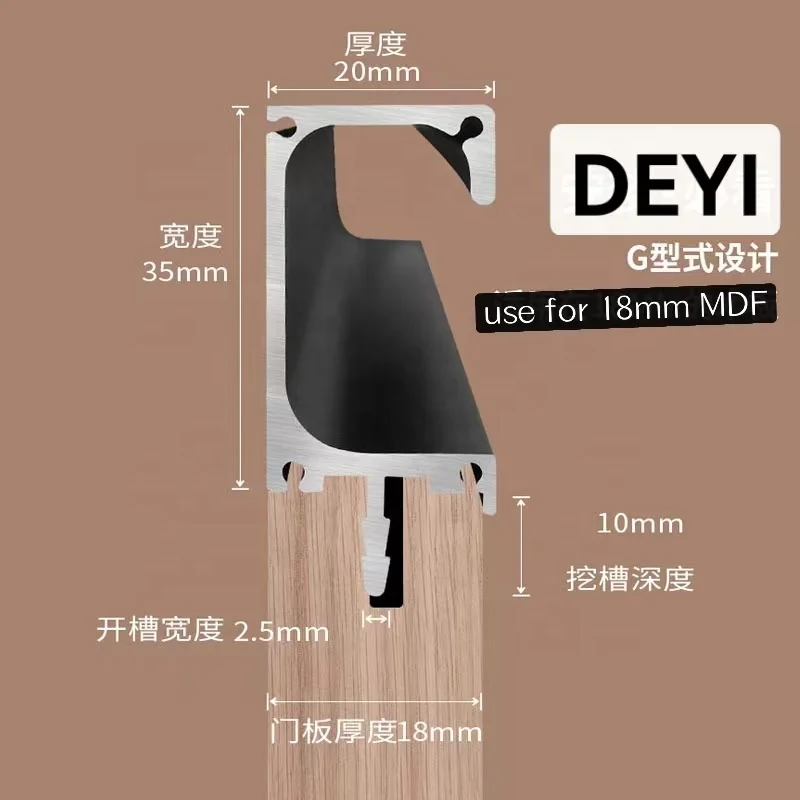 Wholesale Powder Coated Kitchen Handle Aluminum G Profile Custom Kitchen Cabinet Aluminum Furniture Handle & Knob Modern