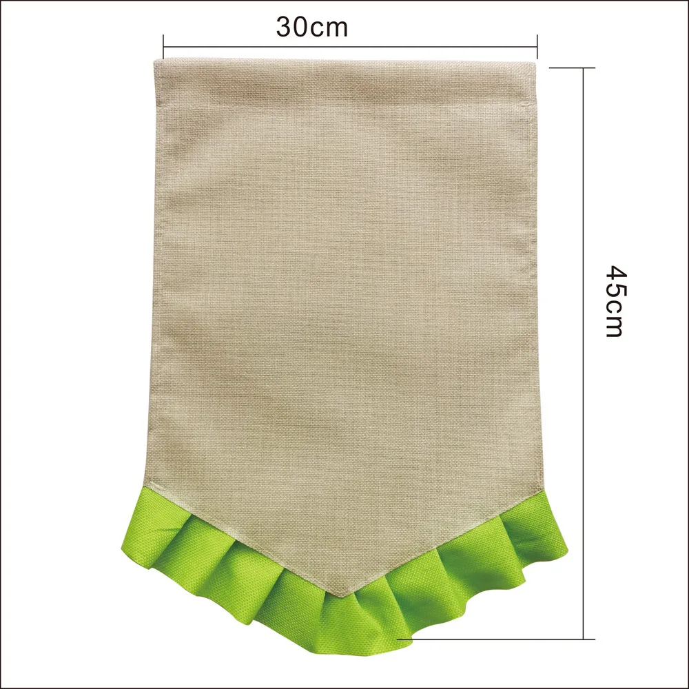 Wholesale Custom Double Sided Printed Burlap Garden Flag Sublimation Printing Garden Flag with Ruffle