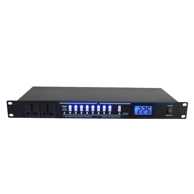 Professional audio sound system high powerstage performance 8CH 10CH power sequencer with switch