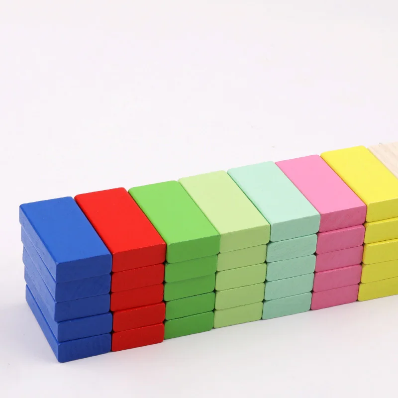 Block dominoes 200 pieces of numeral alphabet arithmetic puzzle wooden dominoes