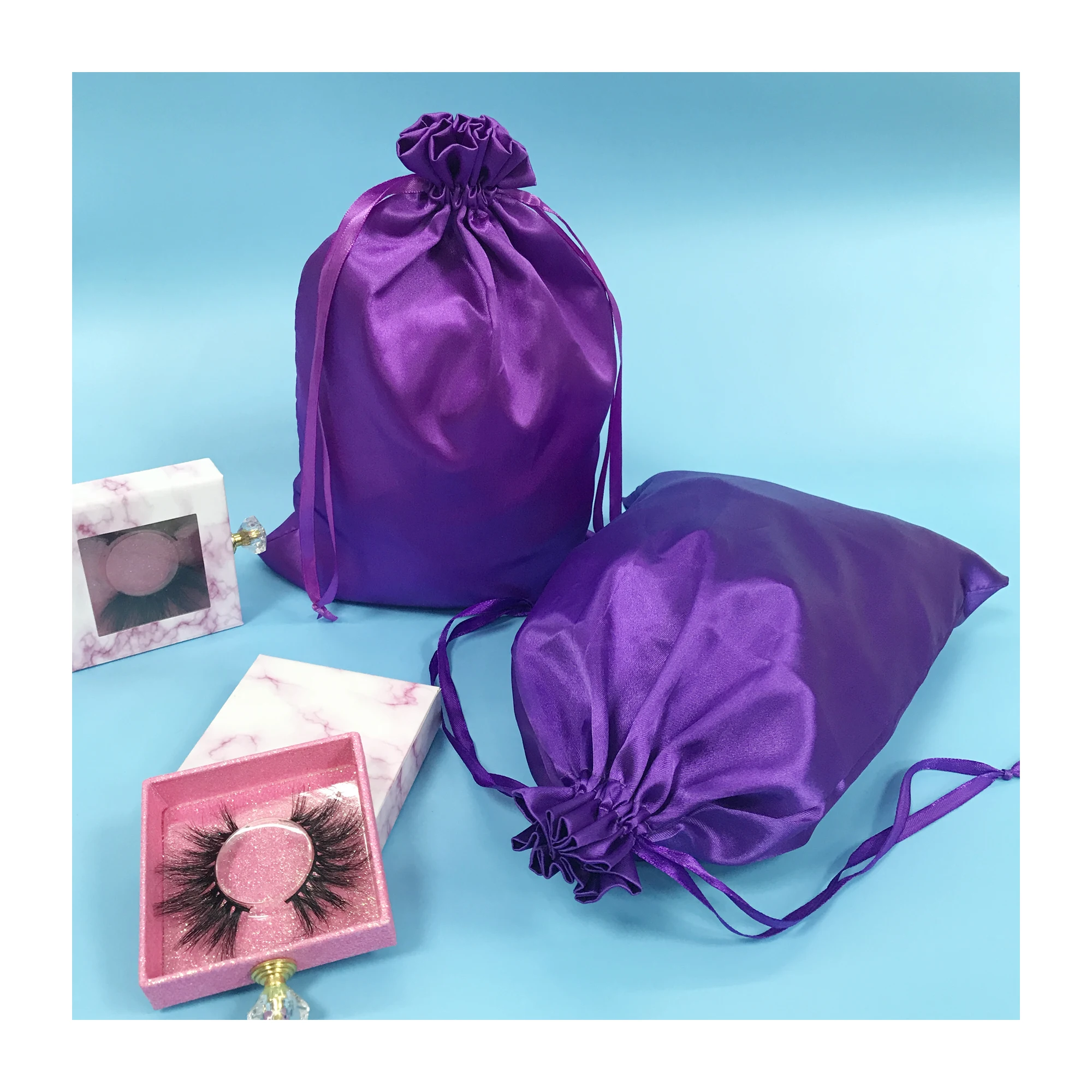 free logo custom shoe hair boxes with logo and silk bag for 100% human hair