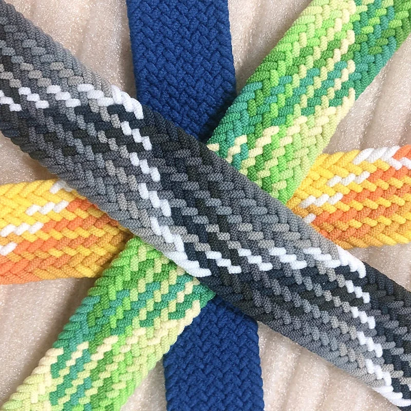 2021 Braided Solo Loop Nylon fabric Strap  Watch band 44mm 40mm 38mm 42mm Elastic Bracelet for iWatch Series 6 SE 5 4 3