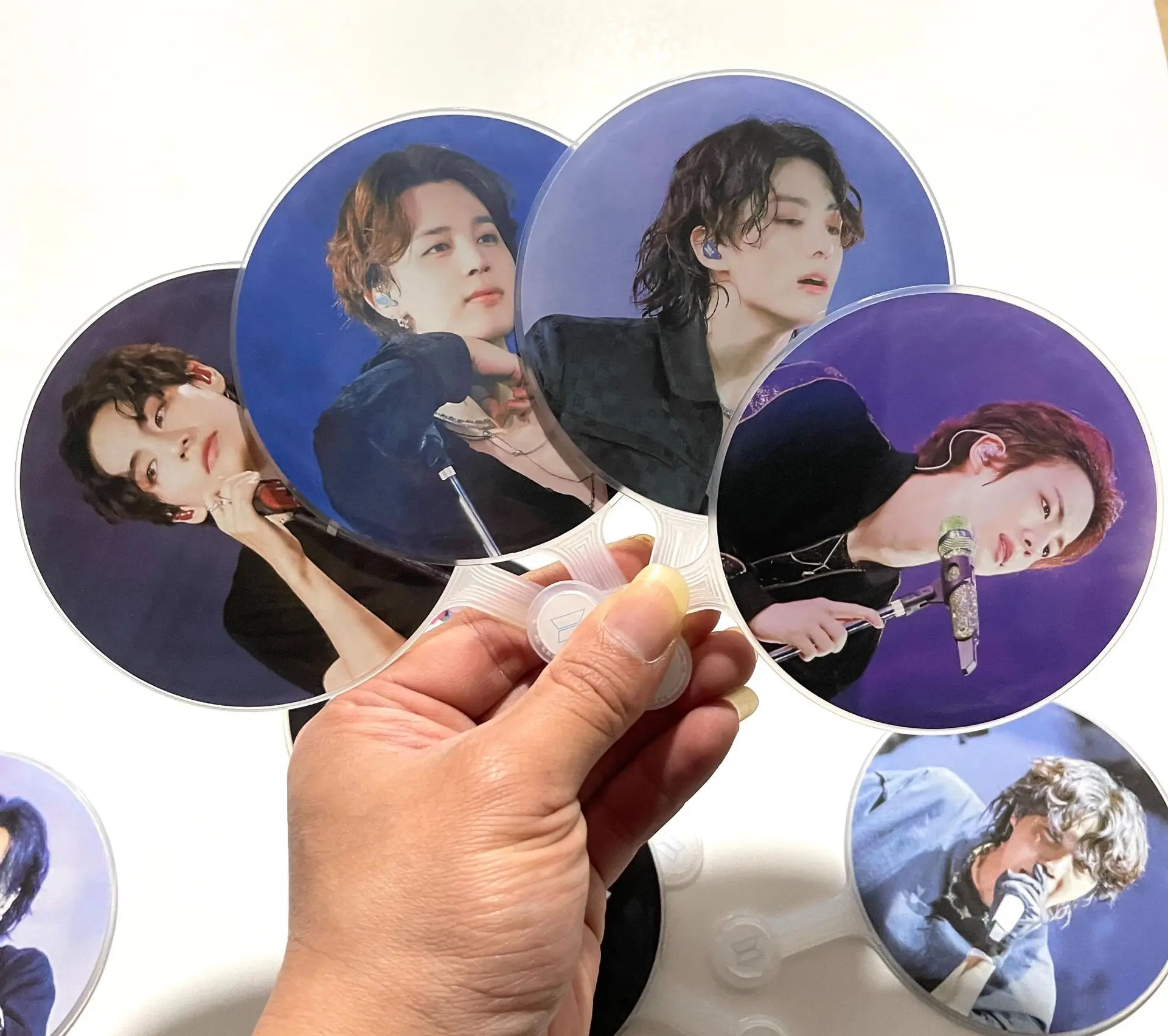 Wholesale High quality Low MOQ K-pop event Custom plastic plastic large  mini Hand Fan kpop picket fan with printing