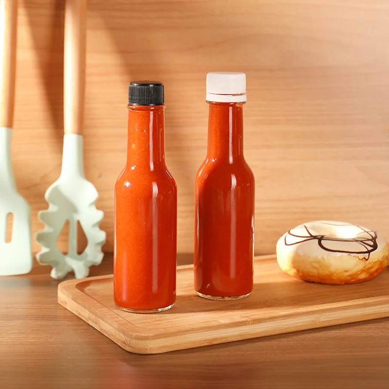 Factory 150ml  Fruit Jam BBQ Original Ketchup Paste Mustard Salad Dressing 5 oz Glass Bottle with Tamper Evident Screw Lid