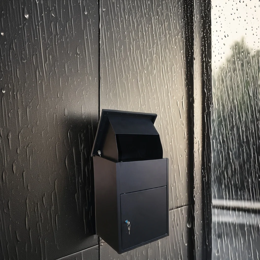 AJF Waterproof Outdoor Parcel Delivery Drop Box Large Home Package Wall Mount Mailbox Post Lock Apartment Garden Use Newspaper