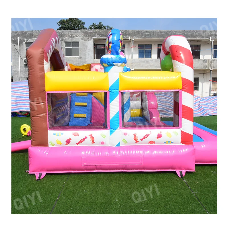 Professional Manufacture Cheap Inflatable Candy Land Bouncer Inflatable Bouncy Castle with Slide for Kids