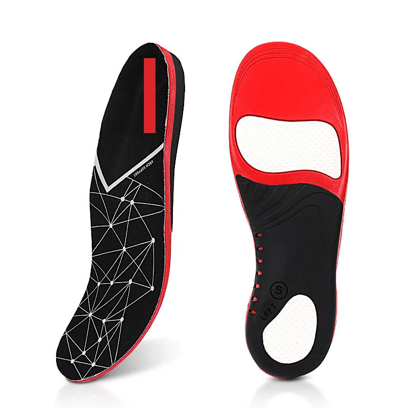 Explosion Black Red Print Flat Foot Correction Arch Insoles
