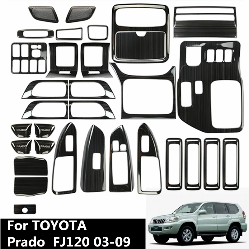 Внутреннее украшение из нержавеющей стали для Toyota Land Cruiser Prado 120 2003 2004 2005 2006 2007 2008 2009 аксессуары