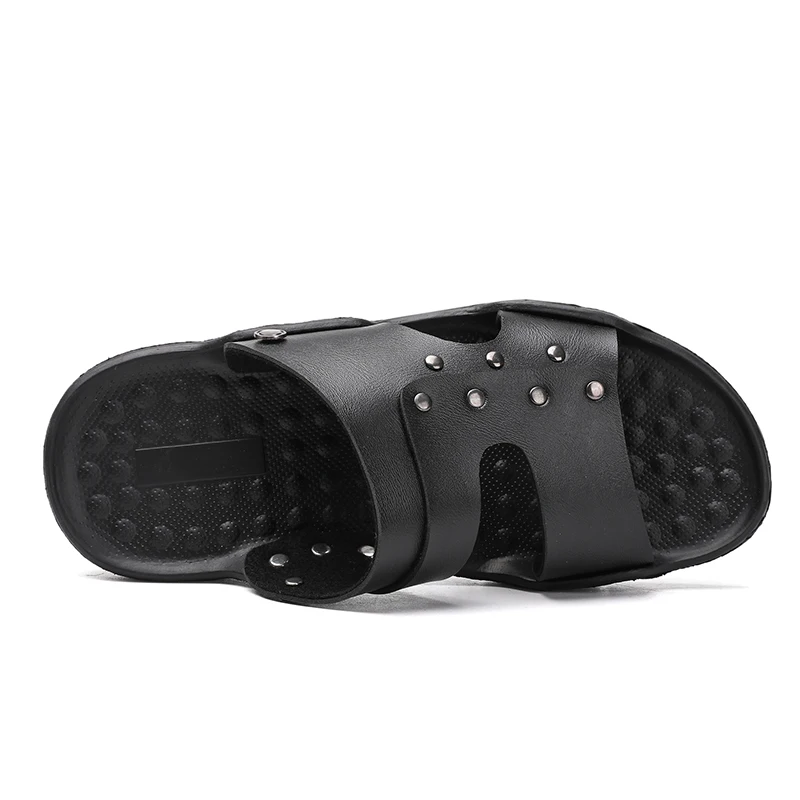 beach shoes men big size cool slippers men leather casual shoes non-slip flip-flops slippers summer flat sandals shoes wholesale