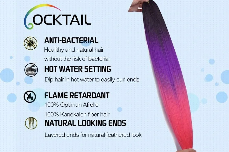 hot water setting tangle free 1 kg hair synthetic 100% japanese fiber synthetic hair