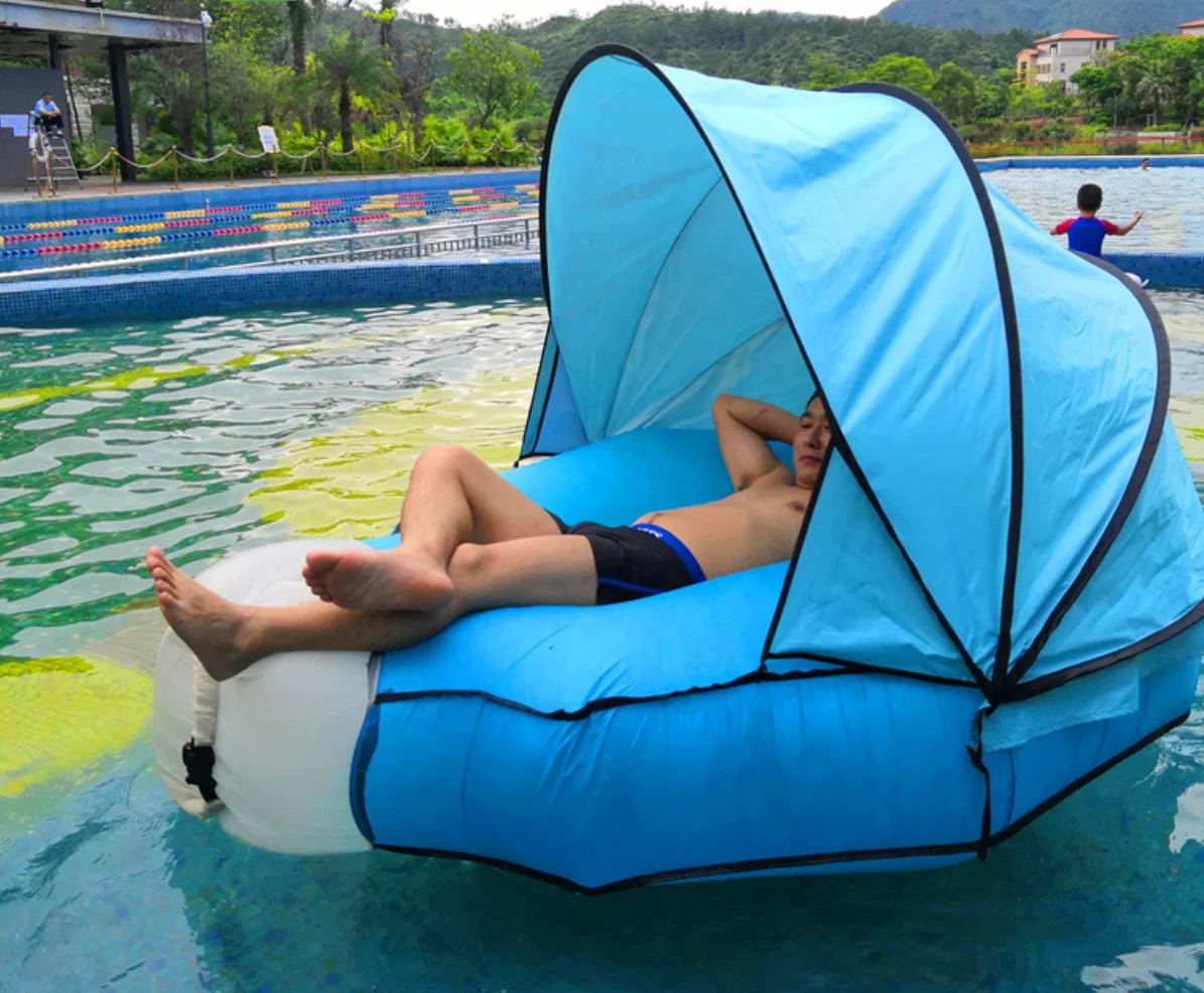 Заводской запатентованный индивидуальный ленивый диван, портативный бассейн для вечеринки, пляжа, для дома и улицы, надувной бассейн, поплавки с солнцезащитным козырьком