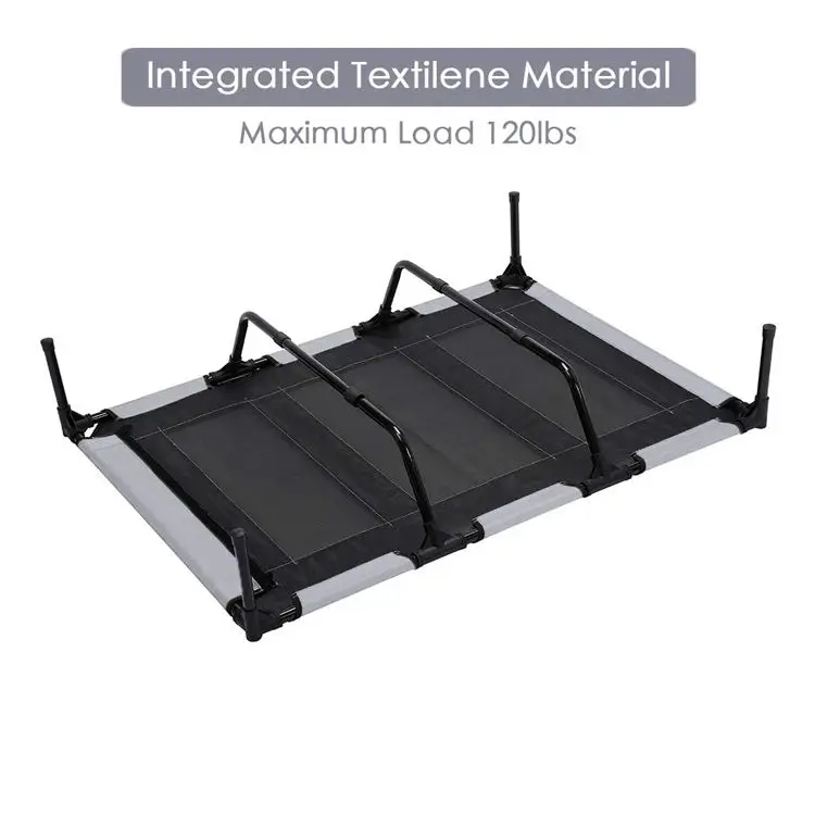 Outdoor Dog Bed Elevated Pet Cot with Canopy Durable 1680D Oxford Fabric Portable for Camping or Beach