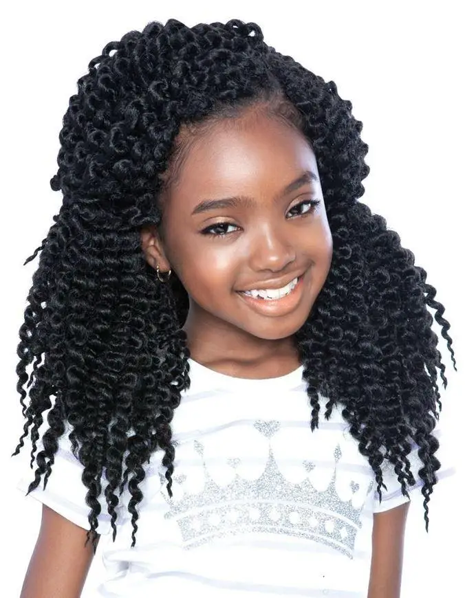 Kids Stylish Braiding Hairstyle 12inch Jumbo Senegalese Twist Crochet Braids Curly Hair for Kids Braid Extention