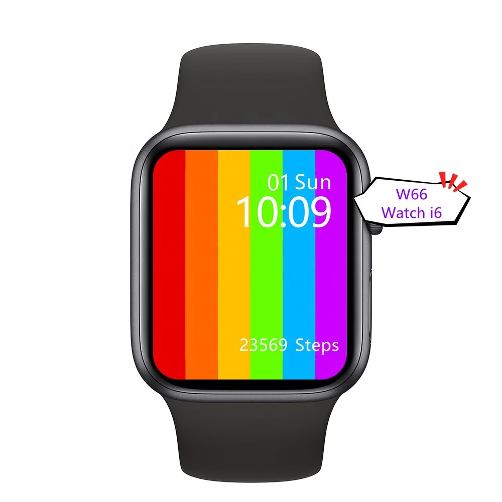 
2021 High Quality Smartwatch W66 Series 6 Waterproof IP68 Reloj Intelligent Multi-function Sport Smart Watch For Android IOS 