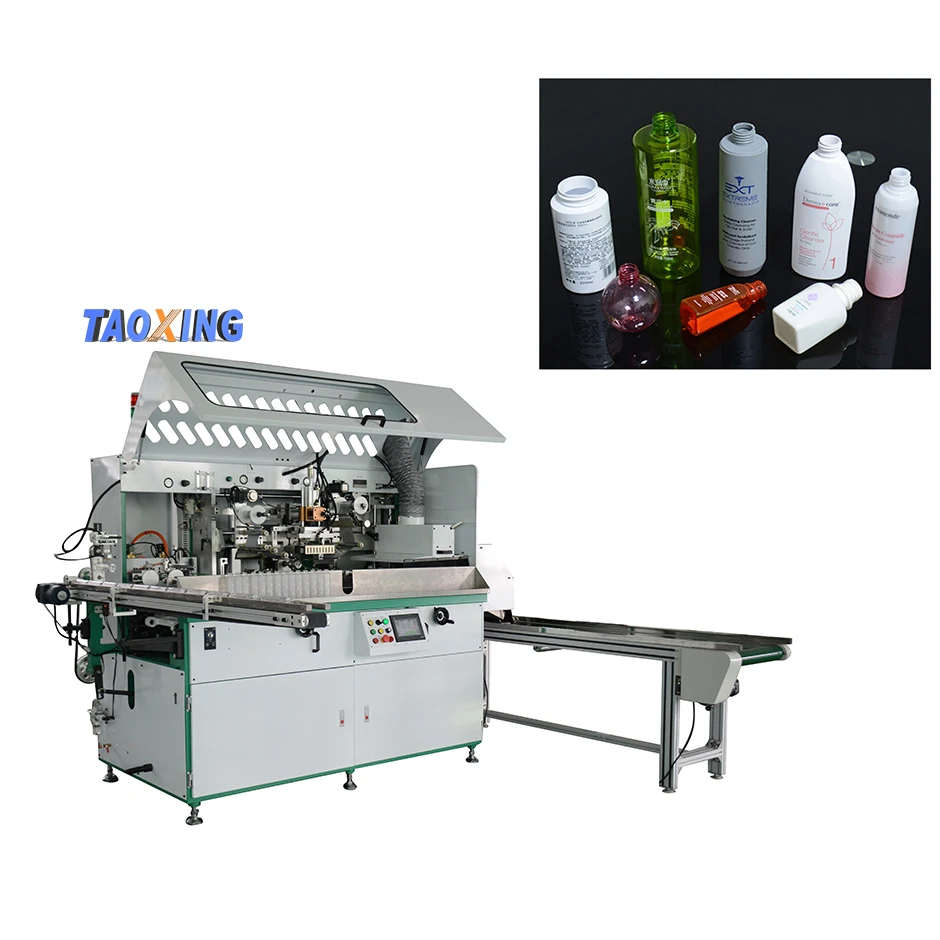 Multicolor universal  Round Lotion Bottle  Cylindrical Screen Printing Machine with UV Curing Dryer