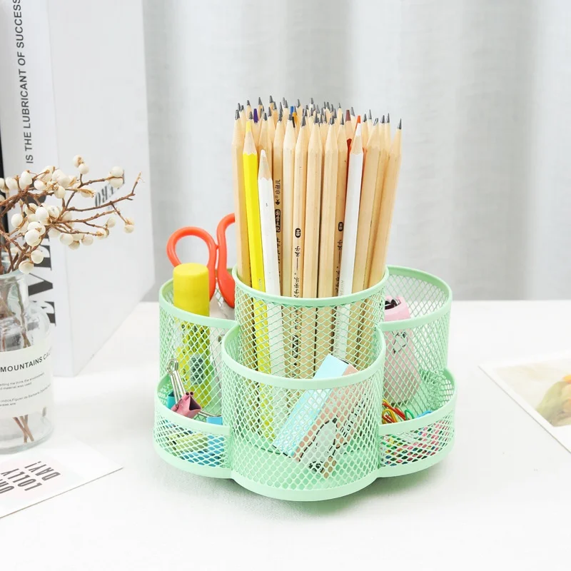 office stationery desktop mesh 360 rotatable pen holder  pen holder brush pot  pen container