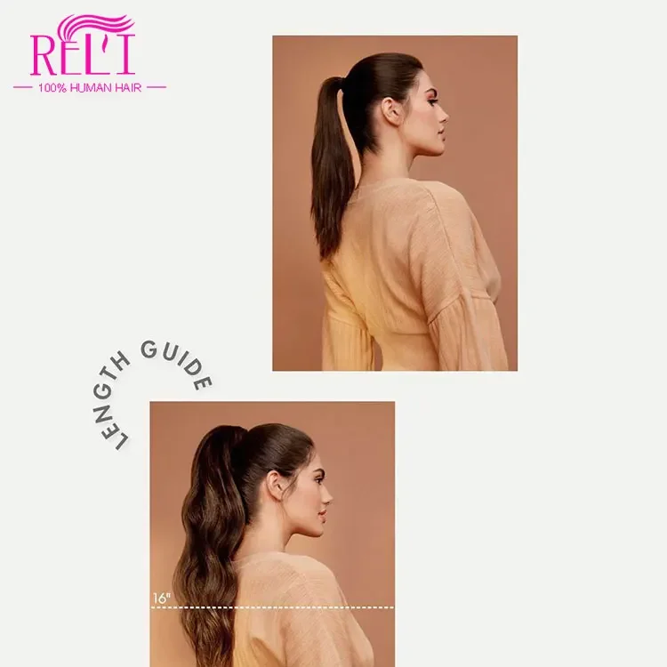 Ruili hair easy cool hairstyle why is my hair falling out Natural Red  color Ponytail  clip in bangs human hair