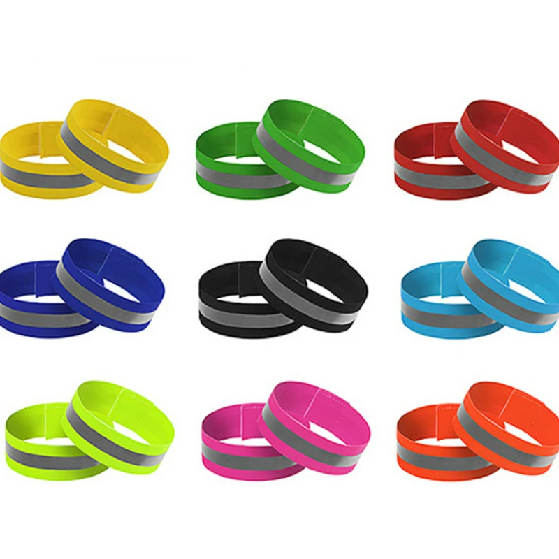 2023 Safe High Visibility Reflective Wristbands Reflective Ankle Bands Safety For Running Walking