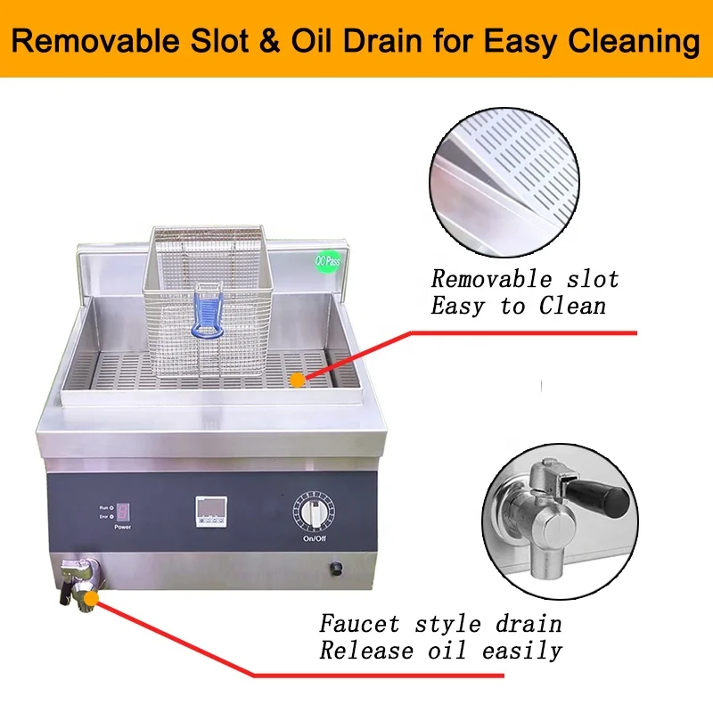 Fried Chicken Frier Frying Fryer Chip French Frie Machine Friteuse Professionnel Industrial Commercial Bulk Electric Deep Fryers