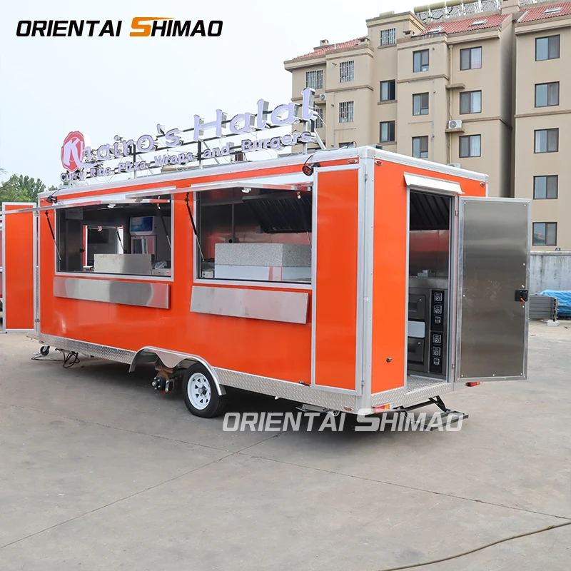 Shimao Oriental Customizable Aluminium Square Food Truck New Condition with DOT Certificate Solar Mobile Coffee Pizza Trailer