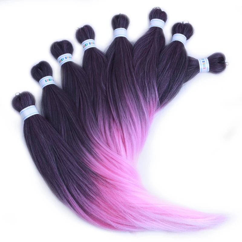 Low Temperature Flame Retardant Private Label Synthetic Pre Stretched Braiding Hair 1 Pack 26inch 95grams Yaki Is Acceptable