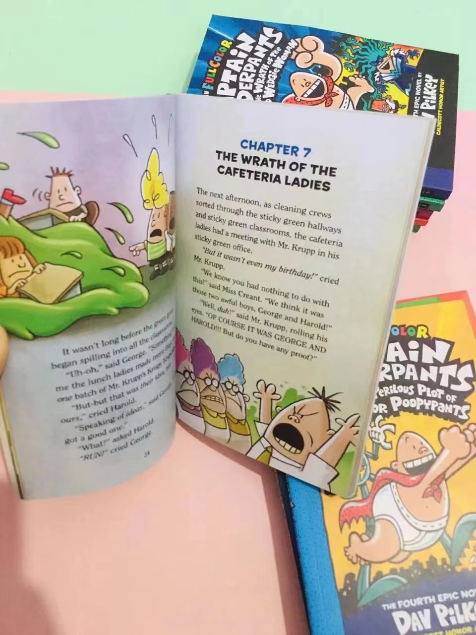 New  Arrived 12 pcs/set Captain Underpants Full Color Smooth Paper Comic Dav Pilkey Picture Comic Books for Kids
