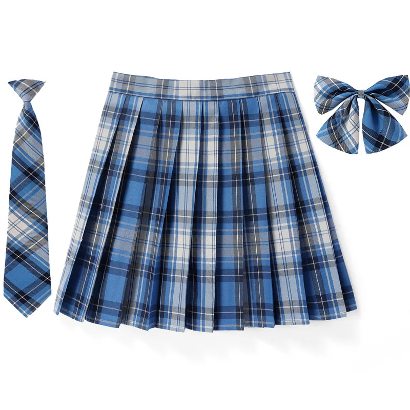 Skirt for kid girls school uniform bottom teen toddlers skirt pleated plaid zipper up A line school clothes plus size