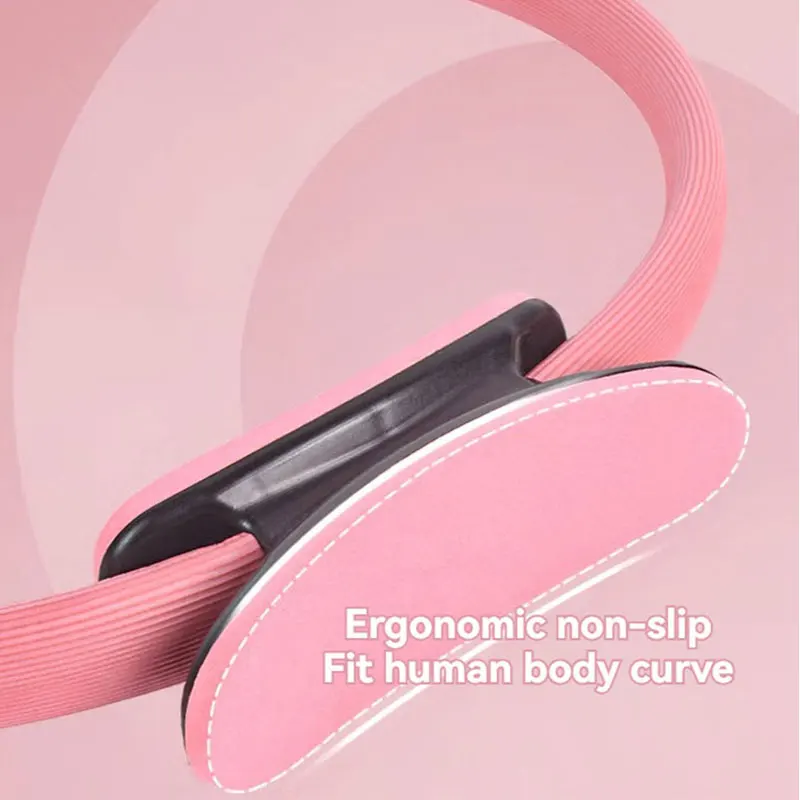 Adjustable factory wholesale new high quality gym pilates yoga training magic circle ring with soft eva double handle