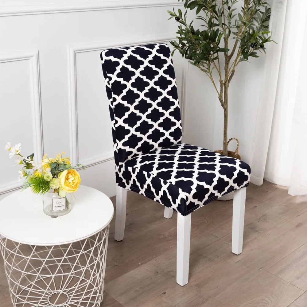 Cheap Printing Stretch Elastic Chair Covers with Prints Spandex Dining Room Office Banquet housse de Chaise Chair Cover
