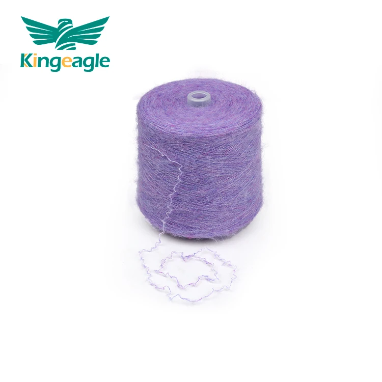 Kingeagle Factory Wholesale Warm Recycled Customization Purple Blended Multicolor Wool Brushed Yarn