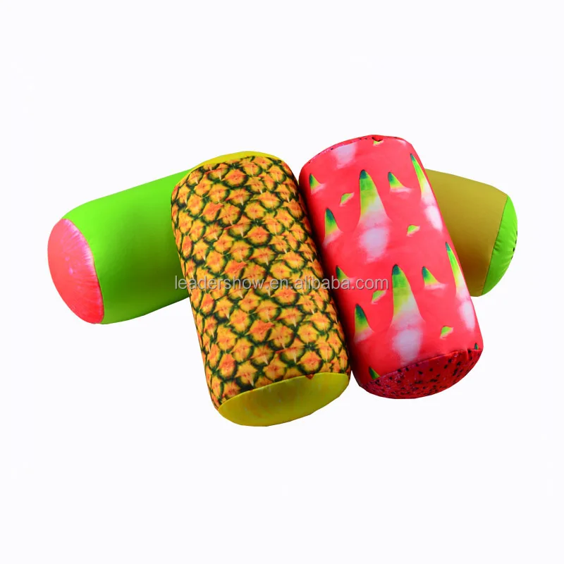Custom Round Cervical Dragon Fruit Printing Mini Microbead Stuffed Office Back Rest Home Sofa Bed Sleeping Neck Cushion Pillow