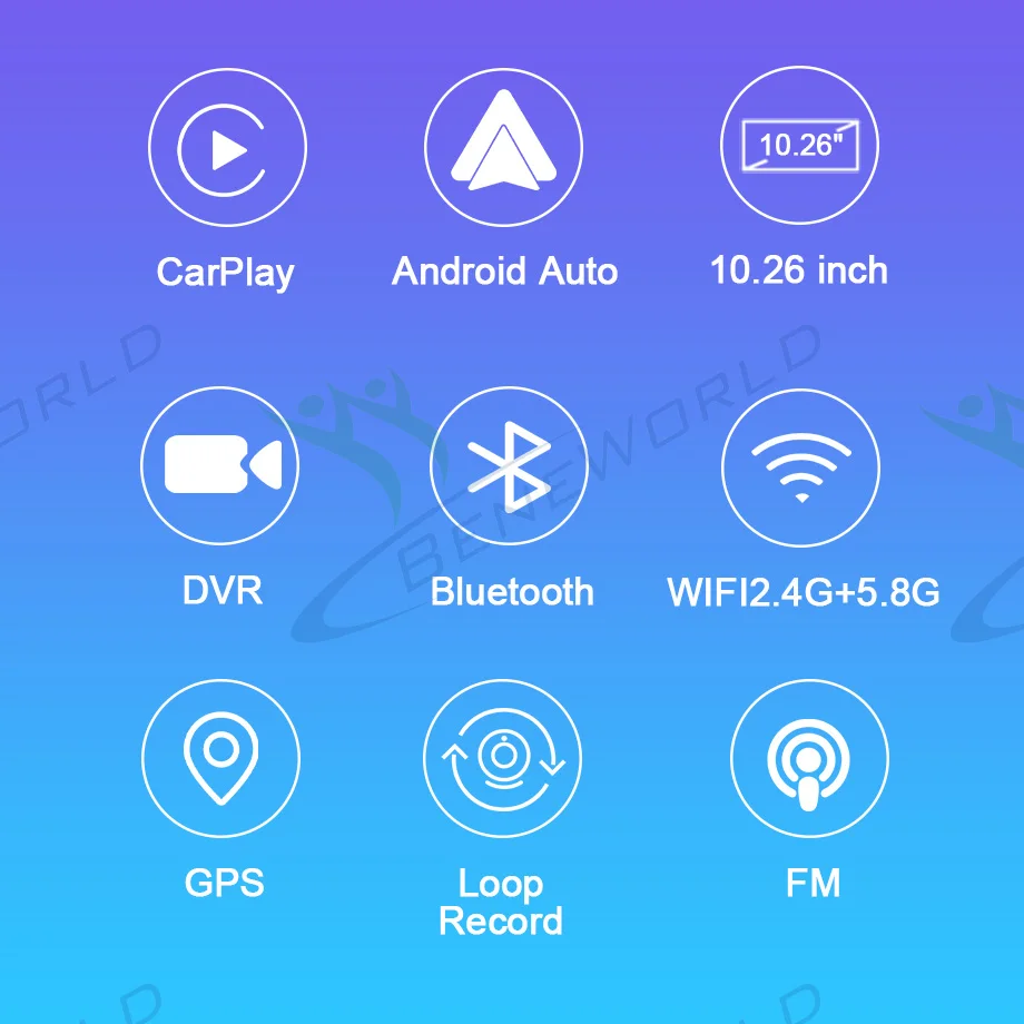 Лидер продаж 10 26 'ISO CE Certificate Carplay мультимедийный плеер Android автоматический экран с 4K DVR поворотом на 180