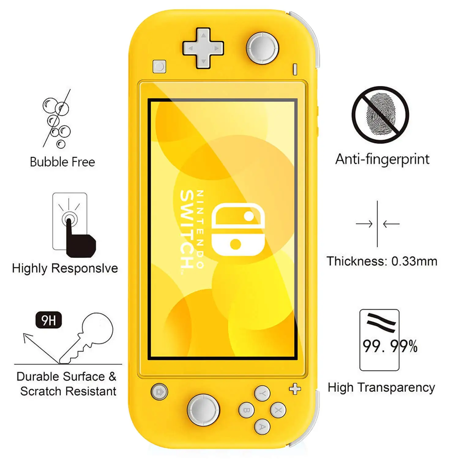 2019 Новые В наличии! 2 упаковки для Nintendo Switch Lite Clear 9H Твердость Закаленное стекло экрана протектор