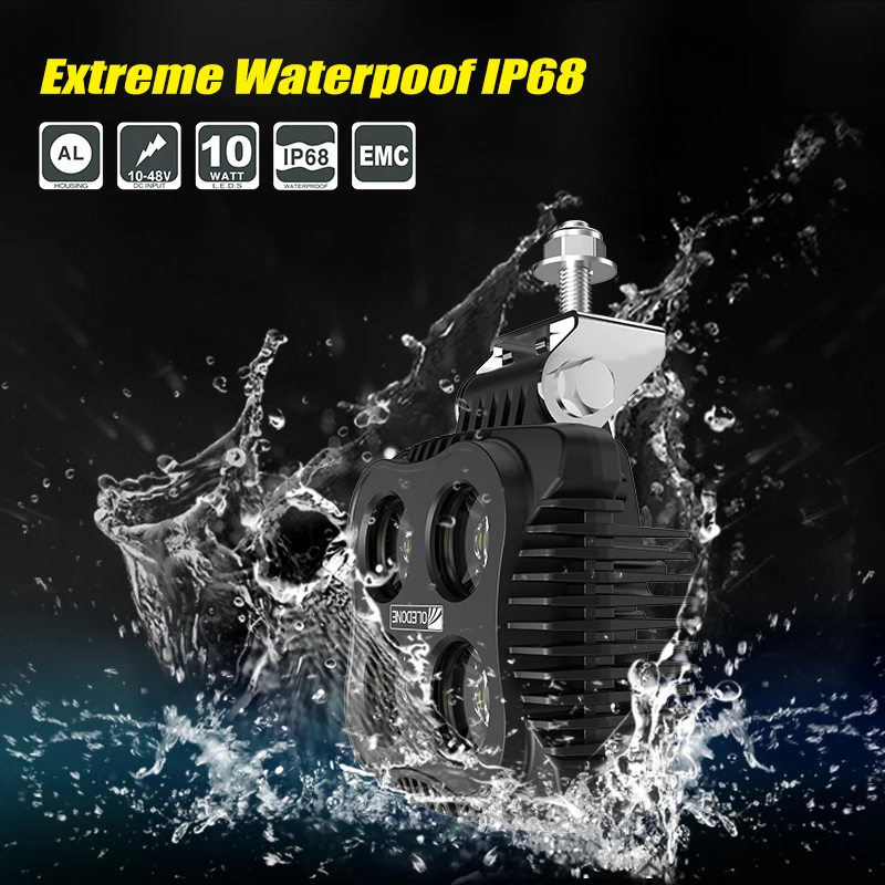 OLEDONE New 4 Inch 40W 4800LM Work LED Light 48W EMC IP68 Side Mount LED Work Light Flood Beam For SUV ATV UTV Truck Heavy Duty