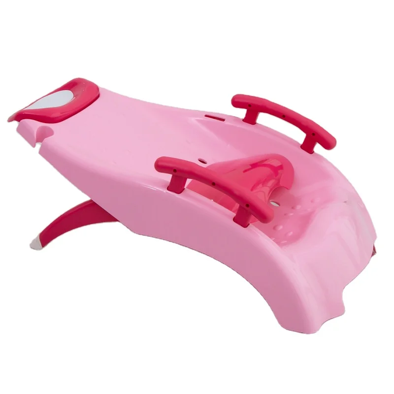 Foldable Toddler Shampoo Chair, Adjustable Children Shampoo Chair for 1-10 Year Old Bathing Seat, Head Hair Rinser Salon Chair,N