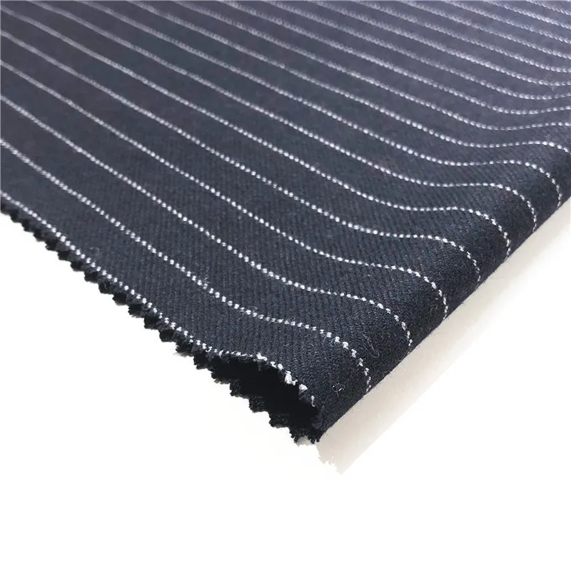 250gsm Plaid Woven Yarn-Dyed Malden Wool Fabric 30%Wool 20%Rayon 50%PolyesterSingel Sided Stripe Smooth Wool Fabric for Suit