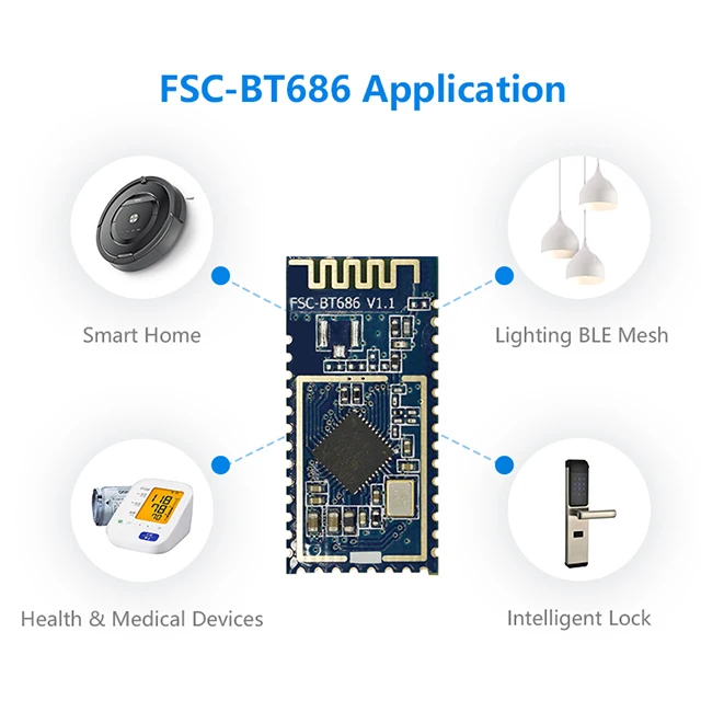 Feasycom Multi-Connection Arduino Wireless Smart Serial Low Energy Bluetooth Mesh Embedded BT Module for IOT Solution