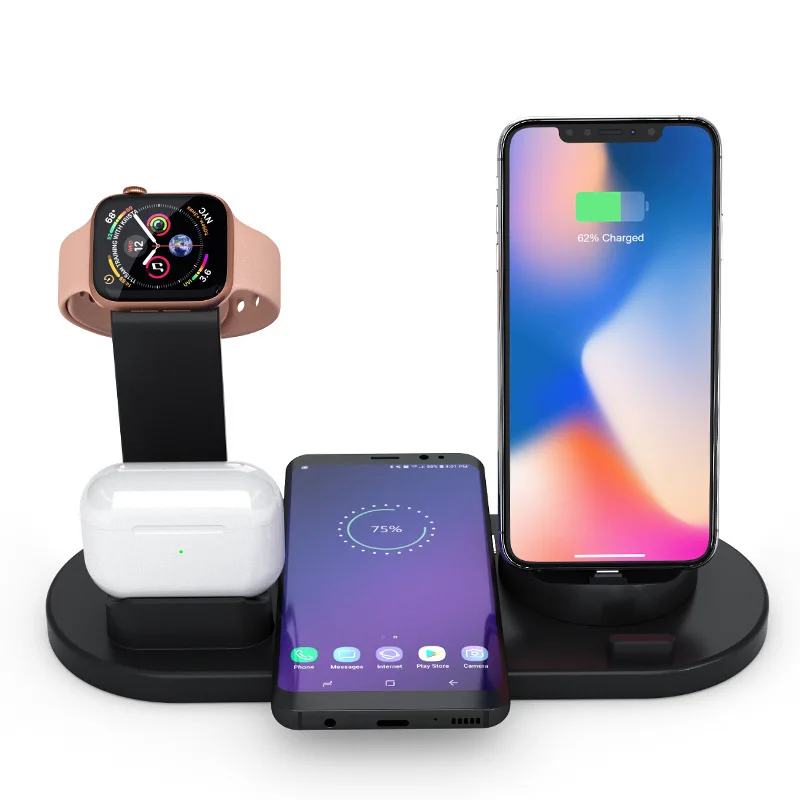 Trending Product 15W 10W wireless charger qi fast charger 4 in 1 for apple watch iwatch airpods and mobile phone