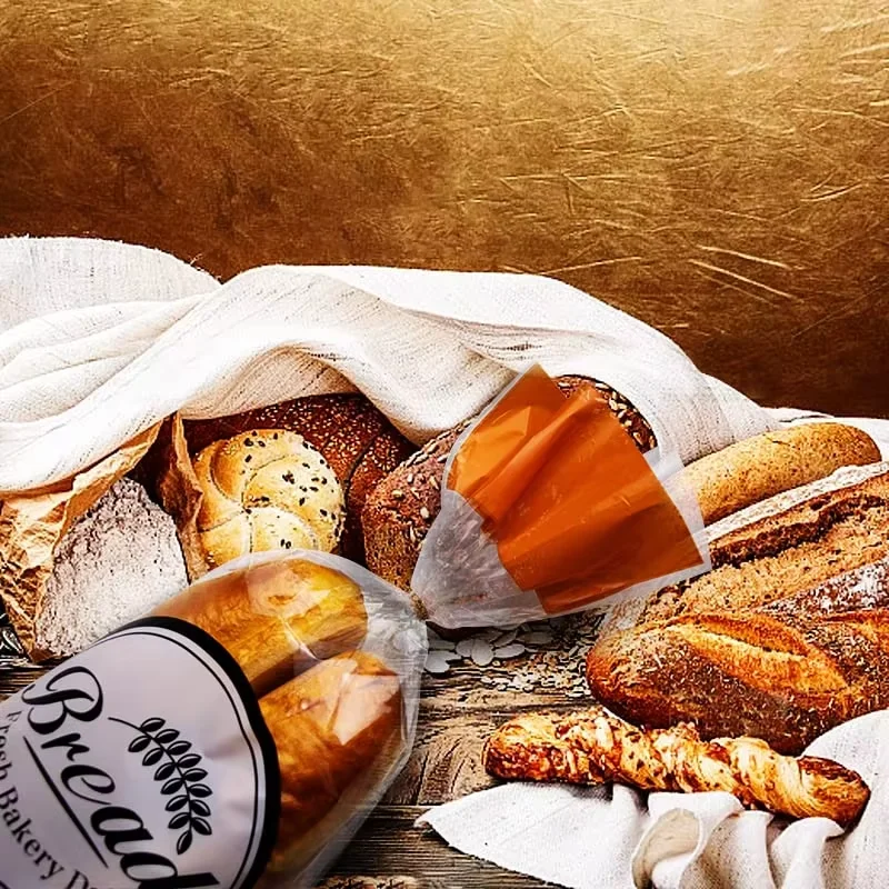 Hot Sale Cotton Plastic Storage Bag For Food Bread, Custom Print Sourdoug Food Bread Packaging Bag