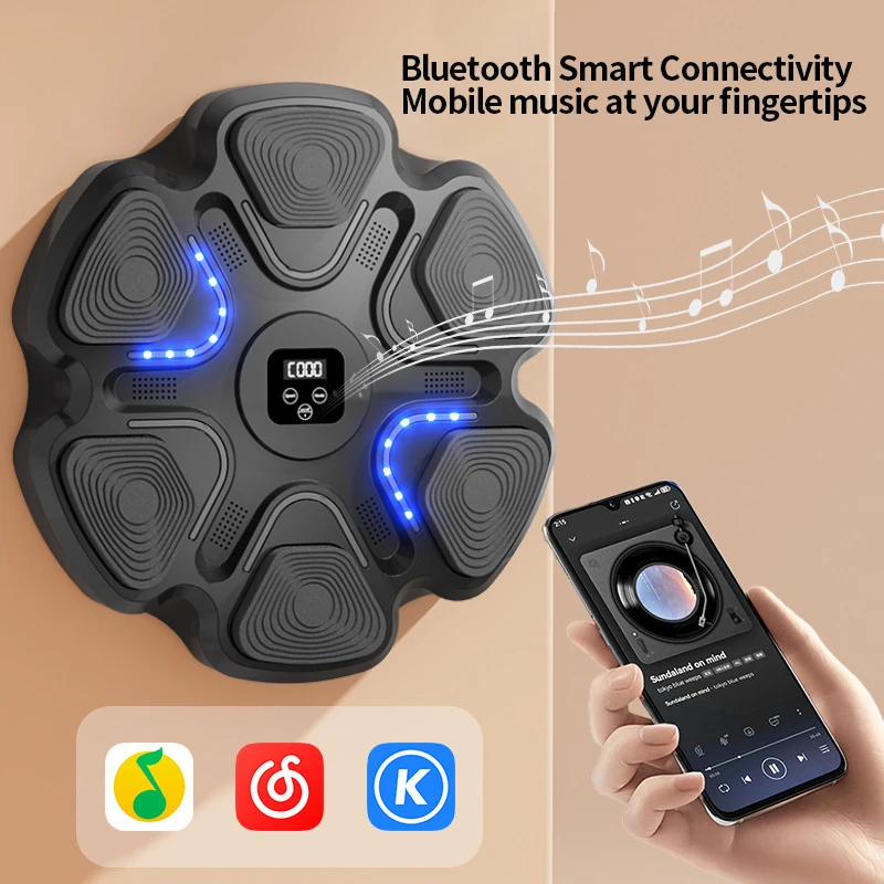 MKAS Smart Electronic Bluetooth Music Boxing Machine Synchronized Music Training Home Fitness Wall Mounted Boxing Machine