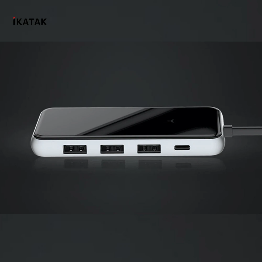 
IKATAK 2020 New Aluminum Acrylic USB-C Adapter 3 USB3.0 HDMI PD Charging USB C Hub 