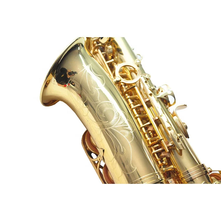 
Gold Lacquer Brass RMAS-710 Alto Instrument Professional Eb Tone Alto Saxophone 