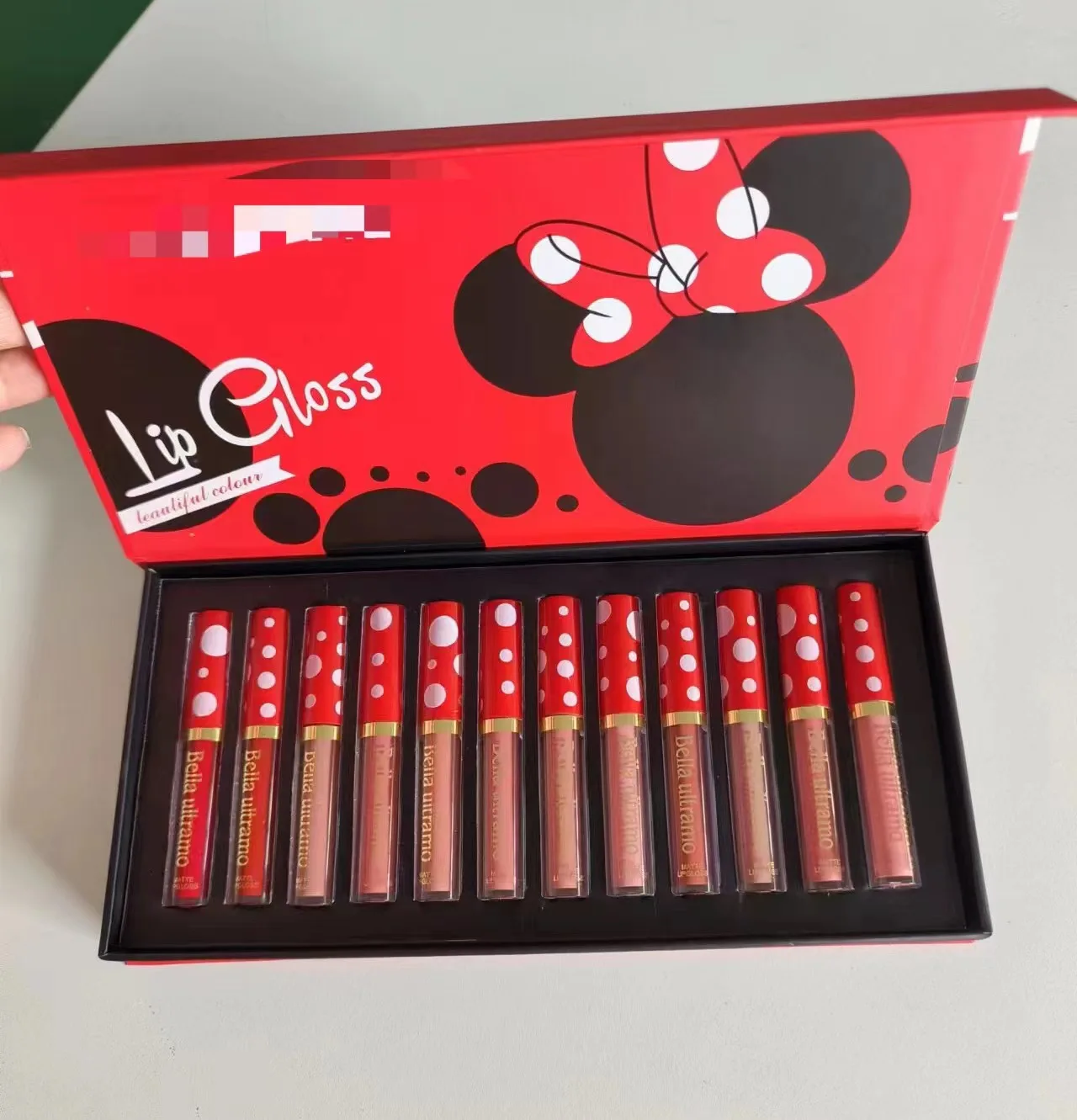 12 lip gloss stitch Matte Liquid Lipstick Long Lasting Durable Lip Gloss Beauty Cosmetics Set labial