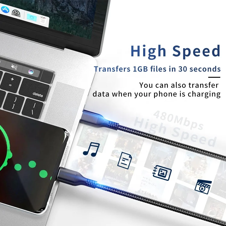 ULT-unite New Arrival 5A Fast Charging USB Type C Cable 2m E-marker USB C to USB C Kabel for iPad Pro 2021