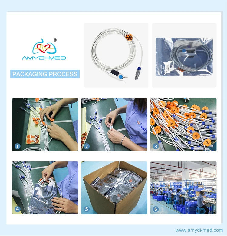  Китайский производитель Amydi-med Заводские совместимые медицинские выводы ЭКГ-кабель 3 или 5