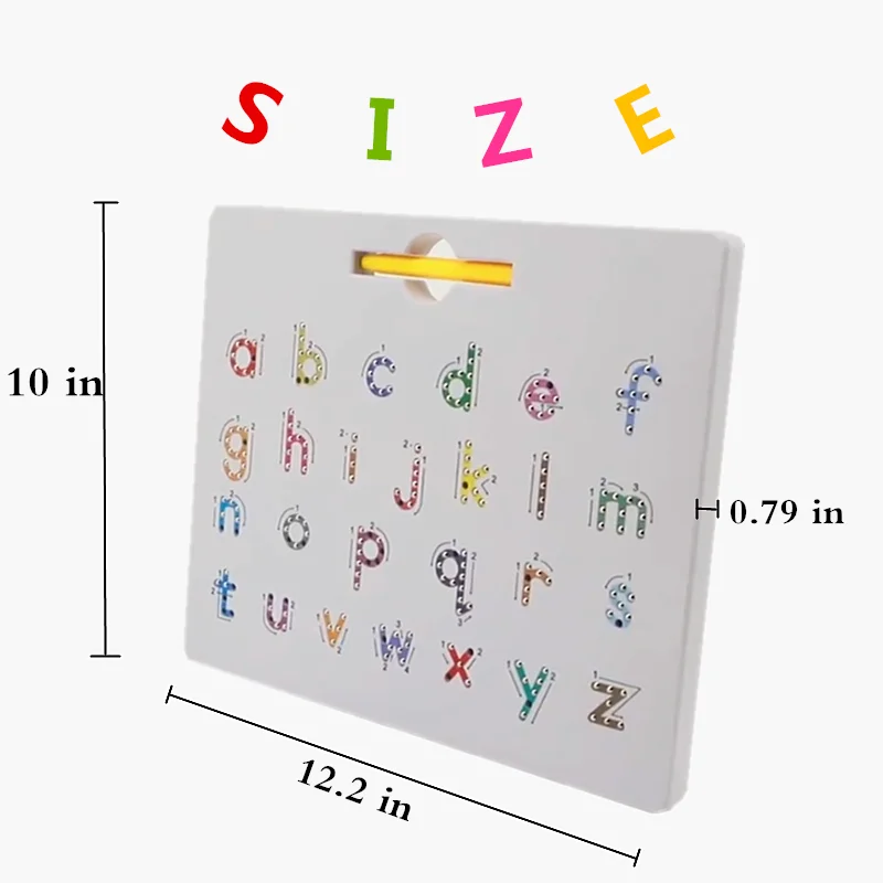 Double Sided Magnetic ABS Writing Board Unisex Magnetic Alphabet & Letter Board for 2-4 Years for Drawing & Learning