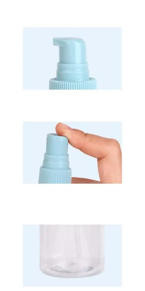 keli beauty cosmetic tools pink and blue color travel bottle set and empty plastic spray bottle supplier