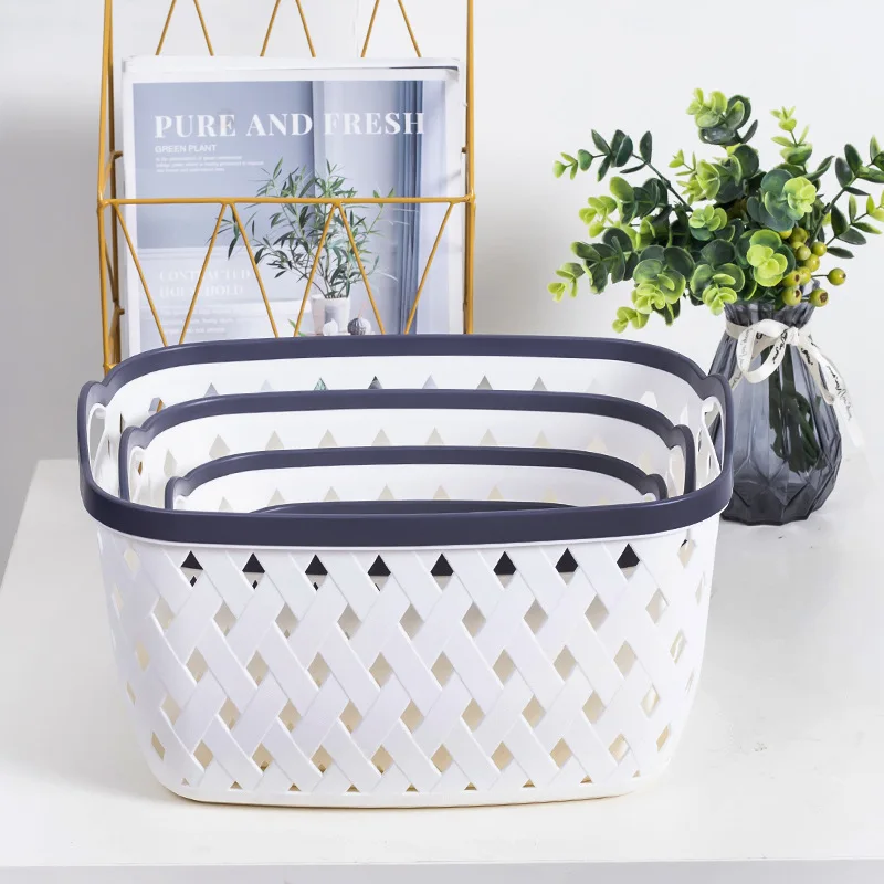 stacking bathroom small plastic toy basket office organizer with handle manufacturers