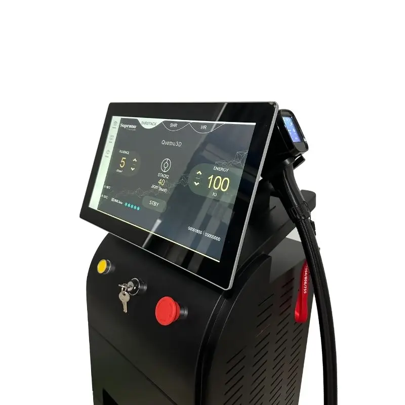 SHR super hair removal  triple wavelength body hair 808 stationary diode laser hair removal machine