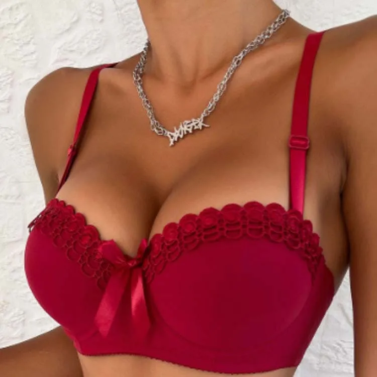 For Chubby Women Push Up Bra And Pants Female Underwear 36 Size Sexy Oversize V Neck Vest Lacy Young New Design Hot Model